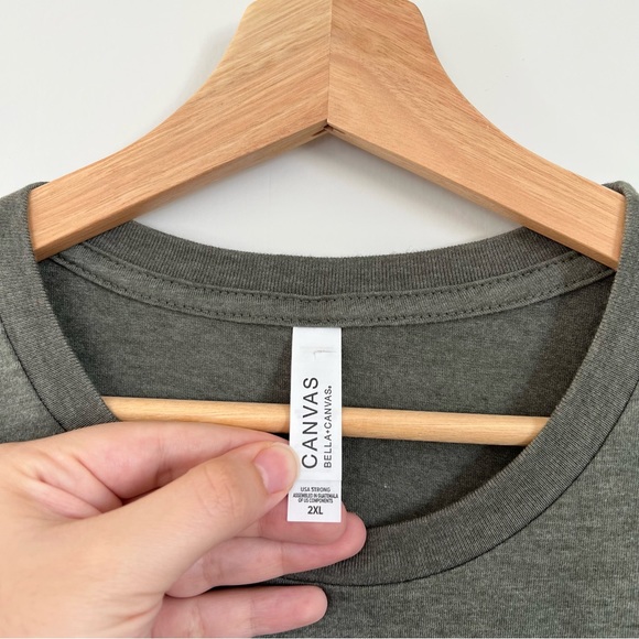 Bella+Canvas Funny "Take a Hike" Crew-Neck Tee Dark Green Top Black Design 2XL - Picture 9 of 12